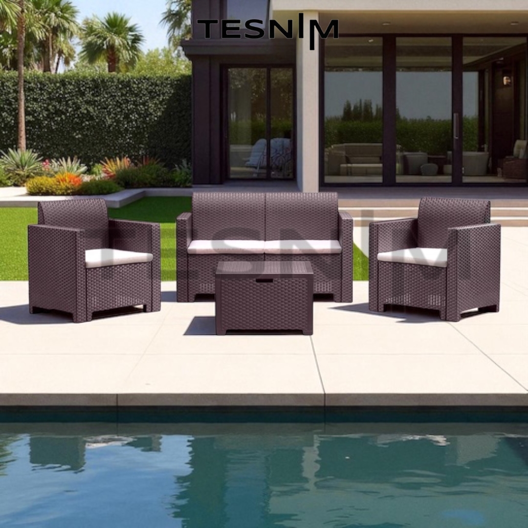 Сет за двор NEBRASKA 2+1+1 BROWN